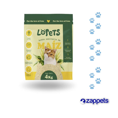 Arena Sanitaria para Gatos Lopets de Maíz 20Kg