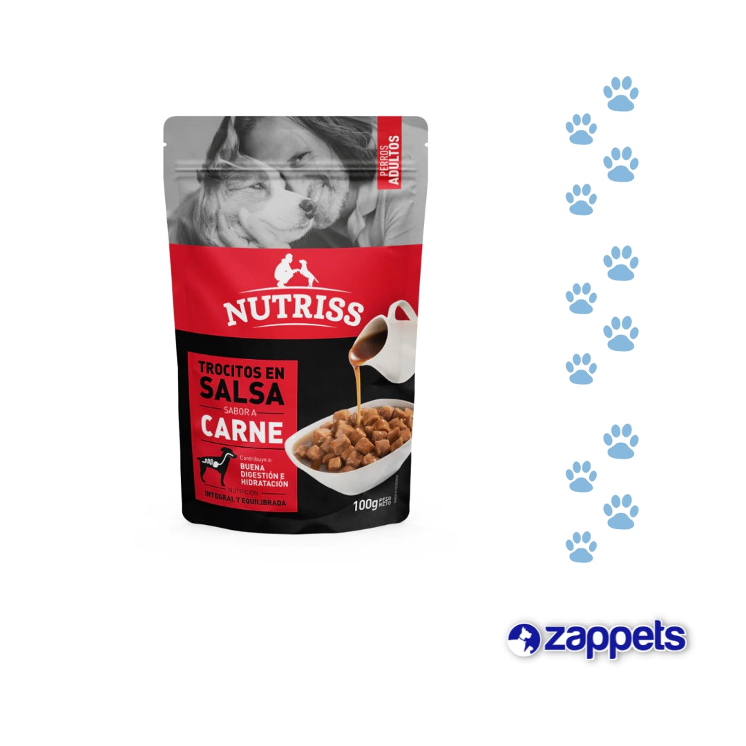 Alimento Húmedo para Perros Nutriss Trozos de Carne 100Gr