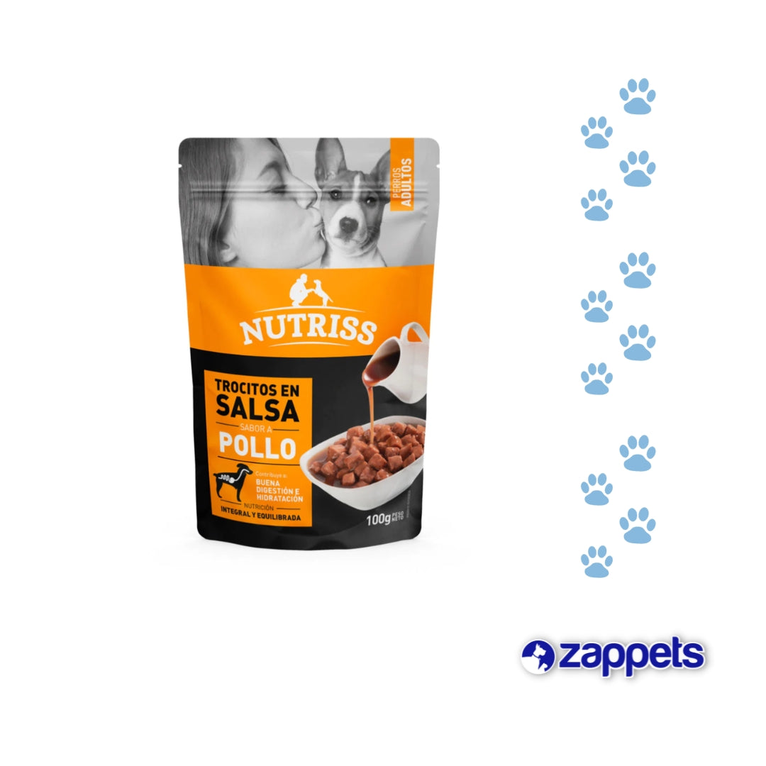 Alimento Húmedo para Perros Nutriss Trozos de Pollo 100Gr