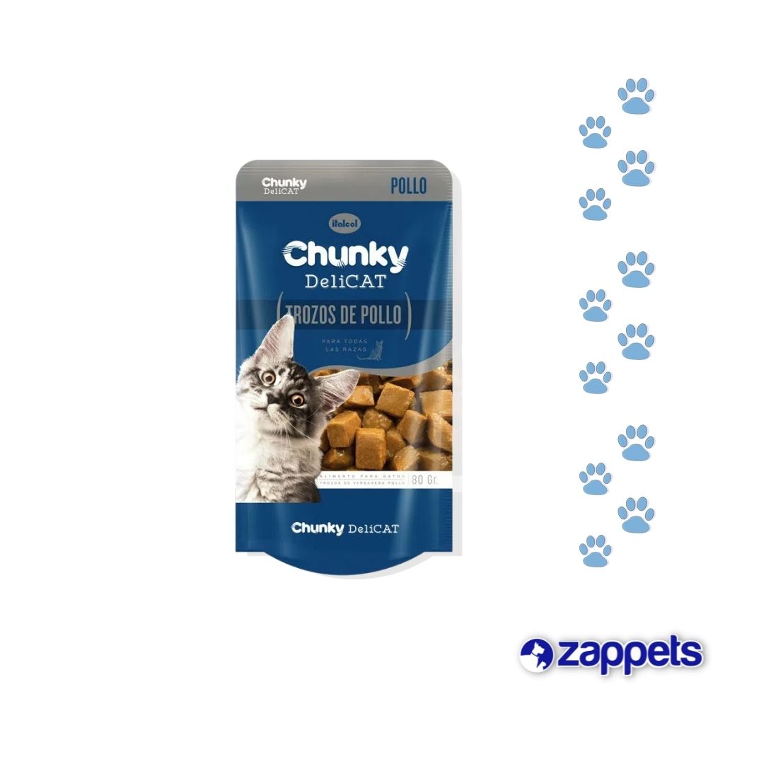 Alimento Húmedo para Gato Chunky Trozos de Pollo 80Gr